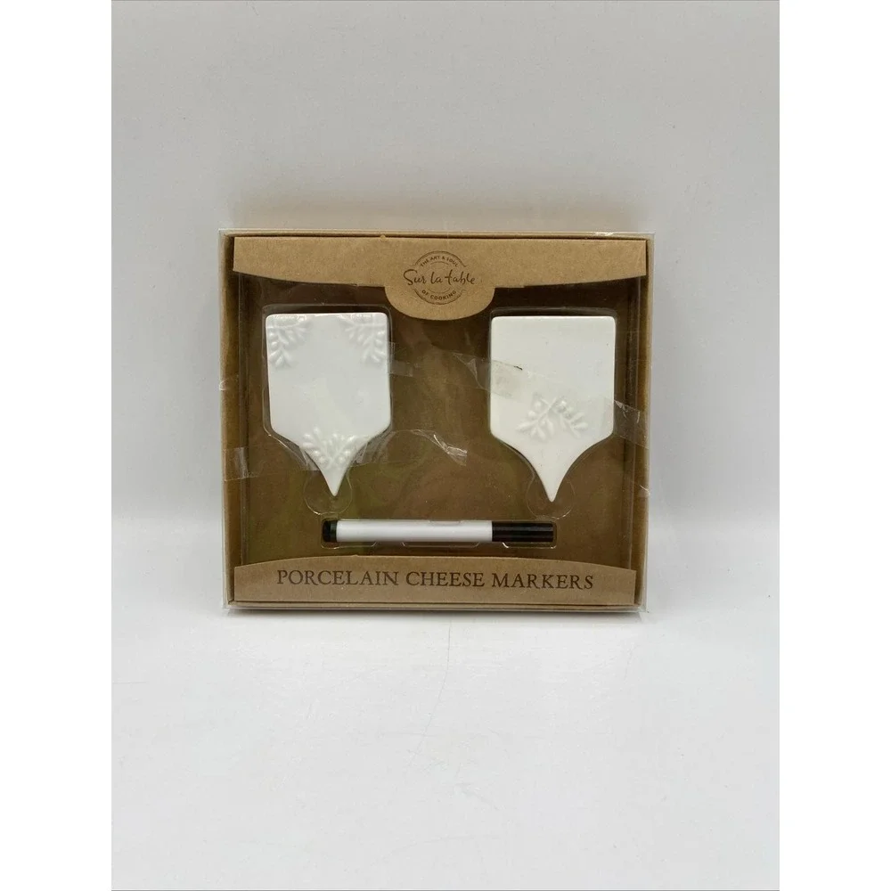 Sur La Table Porcelain Cheese Markers Set Of‎ 4 With Pen